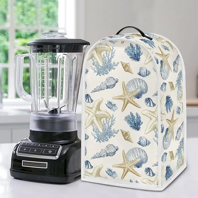 Talayituse Starfish Conch Coral Print Blender Dust Cover, Fingerprint - Image 5