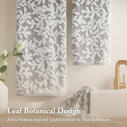 madison park skyler floral decorative bath towel set showing dimensions