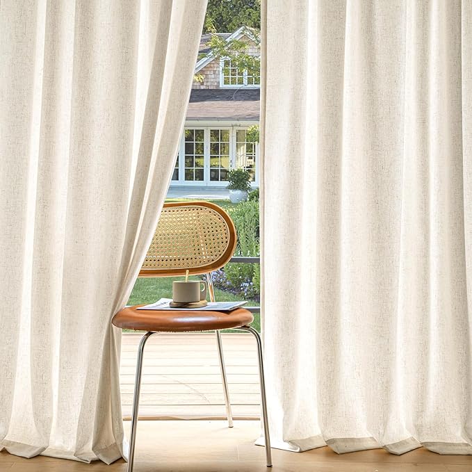 MIULEE Non-See-Through Privacy Linen Curtains 2 Panels, Light Filtering Window by MIULEE