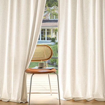 MIULEE Non-See-Through Privacy Linen Curtains 2 Panels, Light Filtering Window by MIULEE