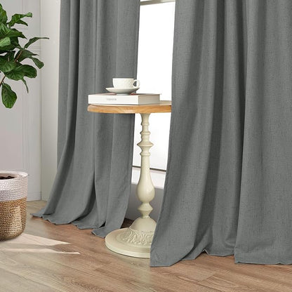 Office Curtains for Windows 102 Inches Long 2 Panel Set Blackout Back Tab - Image 7