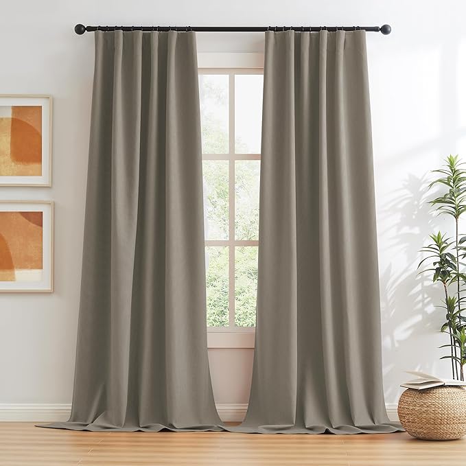 KEQIAOSUOCAI Taupe Blackout Curtains - Image 2