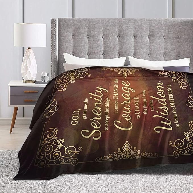 Serenity Prayer Blanket Christian Religious Throw Blanket Bible Verse Flannel - Image 4