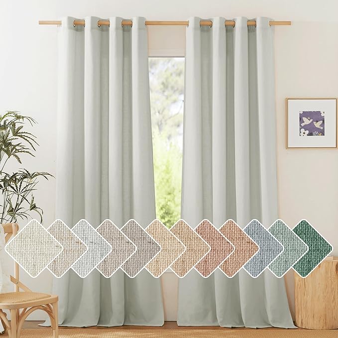 NICETOWN Thick Linen Gray Curtains by NICETOWN