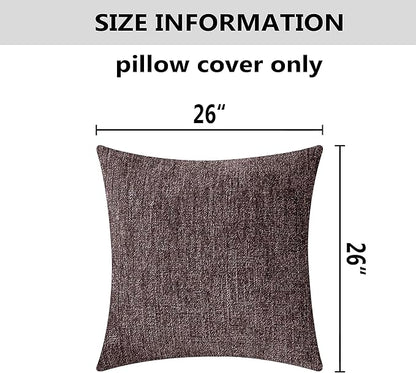 Home Brilliant Brown Throw Pillows Covers Sham Set of 2 Chenille Plush - Image 5
