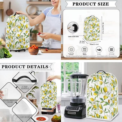 Fruit Theme Lemon Printed Appliance Covers Set Washable Kitchen Blender Dust - Image 3