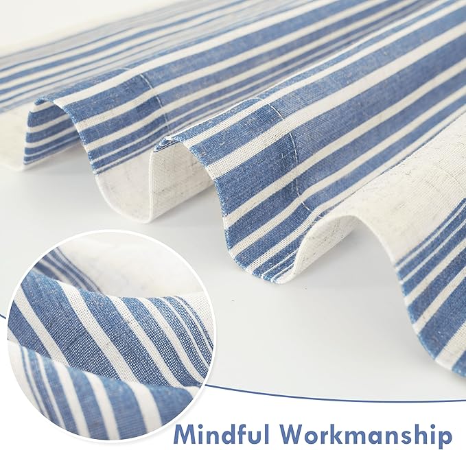 DriftAway Farmhouse Vertical Striped Linen Blend Textured Light Filtering Semi - Image 5