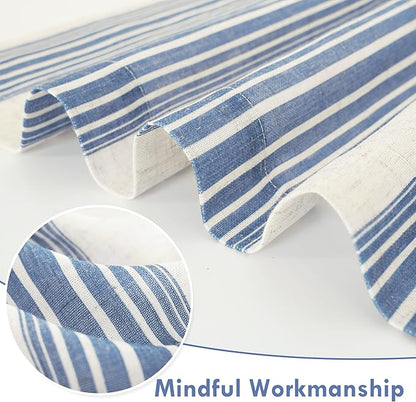 DriftAway Farmhouse Vertical Striped Linen Blend Textured Light Filtering Semi - Image 5