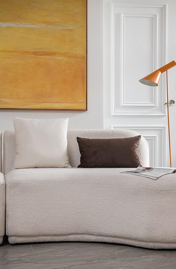 Couch Pillow Covers 18x18 Cream: 2 Pack Cozy Soft Velvet Square Throw Pillow - Image 4