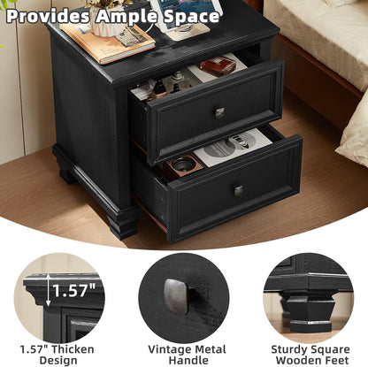 savor life farmhouse nightstand with charging station, 2, package contents