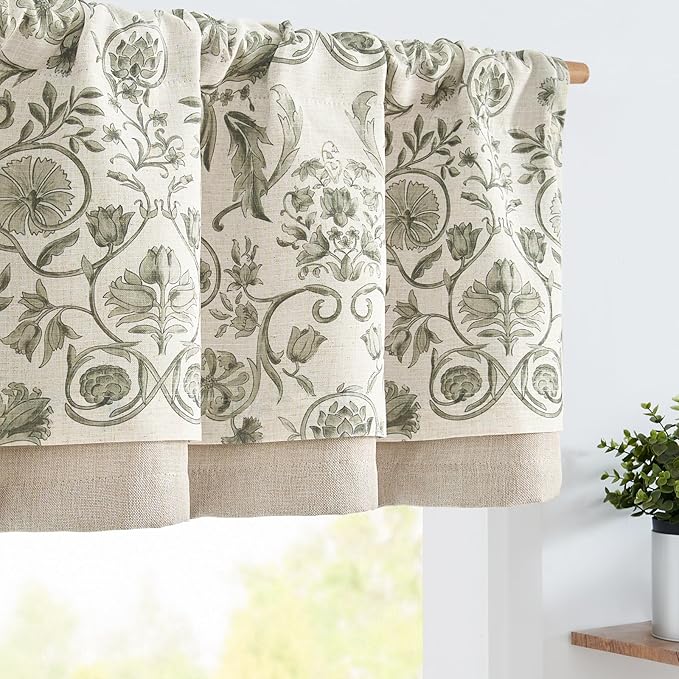 jinchan Linen Valance Kitchen Curtain by JINCHAN