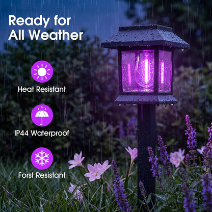 Greluna Solar Lights Outdoor,12 Pack Purple Waterproof Auto On/Off Solar Pathway Lights for Your Garden, Landscape, Path, Yard, Patio, Driveway,Walkway Halloween Decor