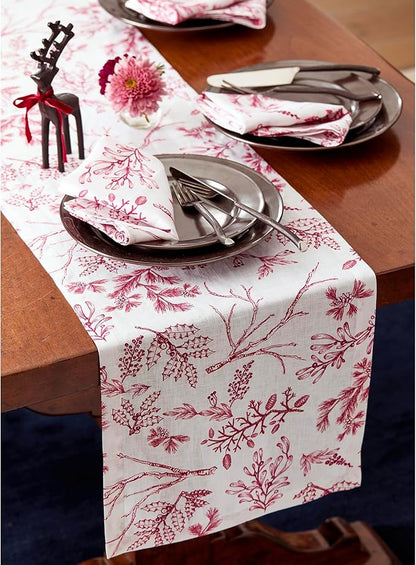 Solino Home 100% Pure Linen Christmas Table Runner 72 Inches Long - Image 8
