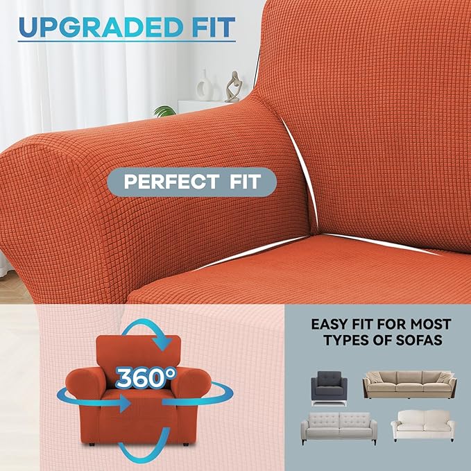 LURKA Stretch Chair Sofa Slipcovers 1 Piece Couch Covers - Image 4