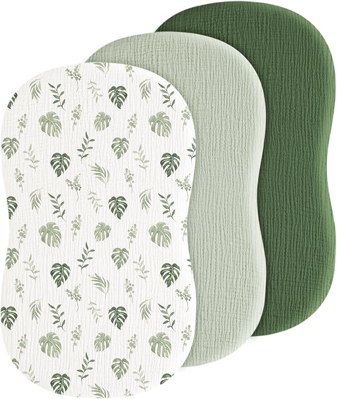 Baby Muslin Bassinet Sheets 3 Pack by Coreeky