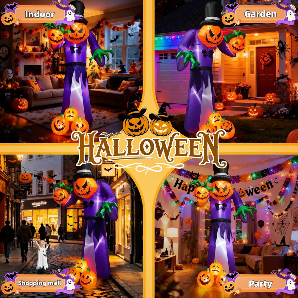 11FT Giant Halloween Inflatable Pumpkin Grim Reaper with LEDs