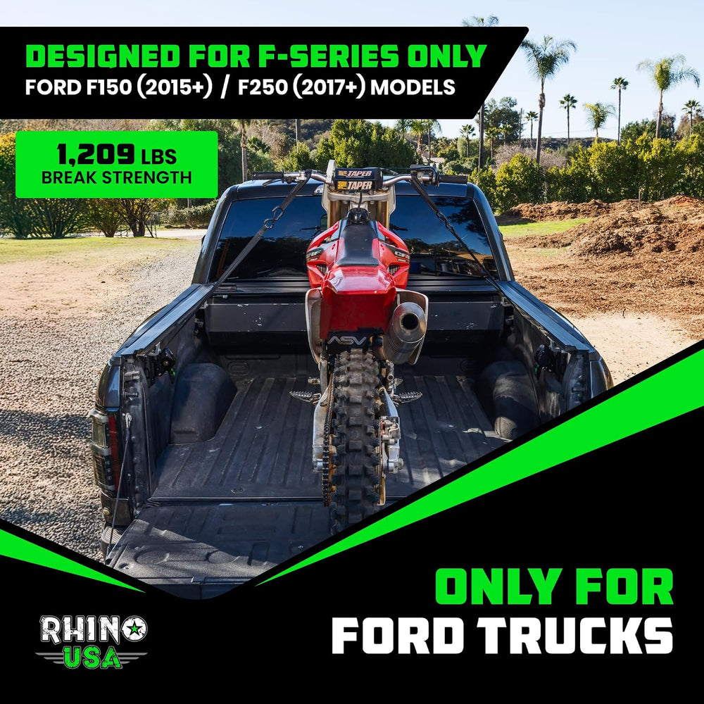 Rhino USA Bed-Mounted Retractable Ratchet Straps - for Ford F-150/F-250