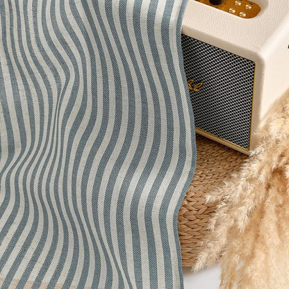 Vangao Stripe Farmhouse Kitchen Curtains 24 Inch Length Linen Cafe Curtains - Image 3