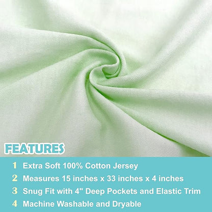 American Baby Company 15" x 33" Fitted Bassinet Sheet, 100% Natural Cotton - Image 3