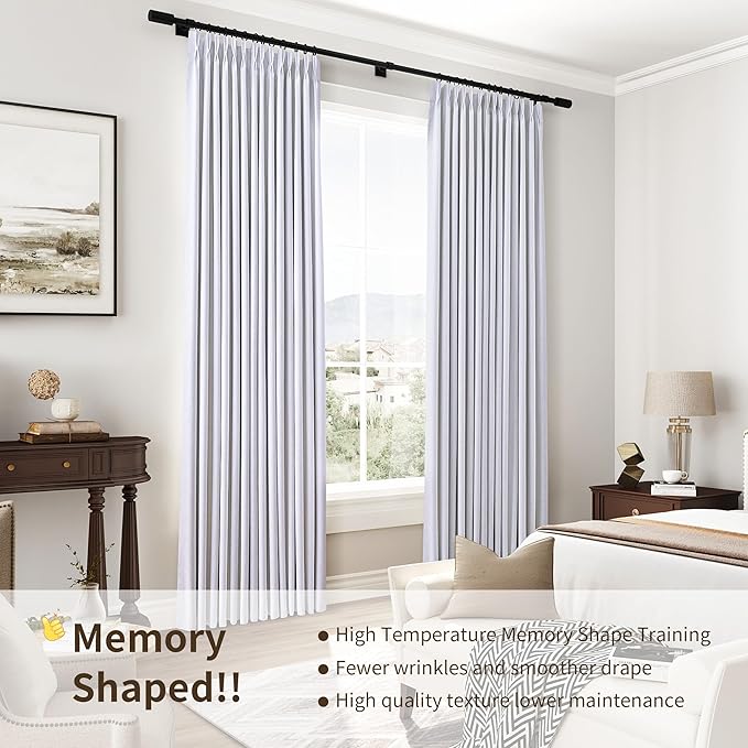 Joywell Pinch Pleated 100% Blackout Curtains 110 Inches Long - Image 6
