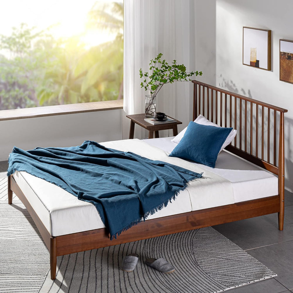 ZINUS Linda Mid Century Wood Platform Bed Frame, Solid Wood Foundation, Wood ...
