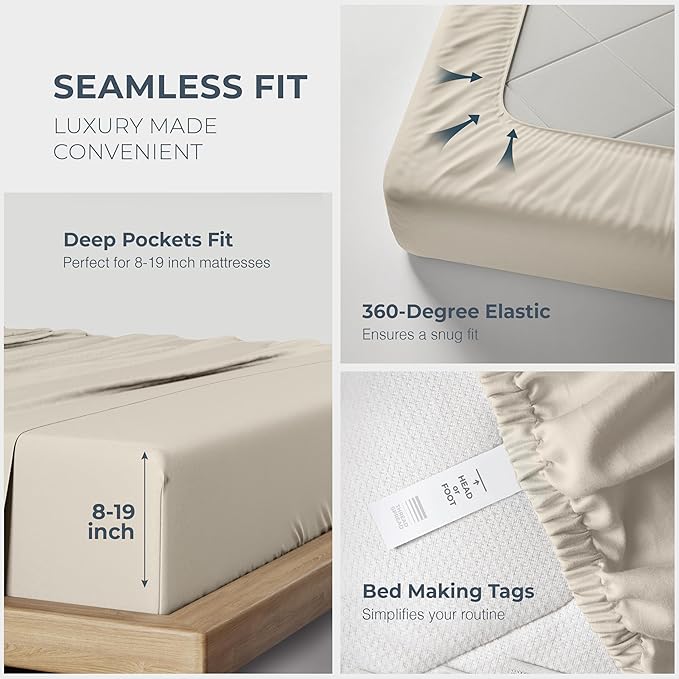 THREAD SPREAD 100% Egyptian Cotton Sheets Queen Size - Image 5