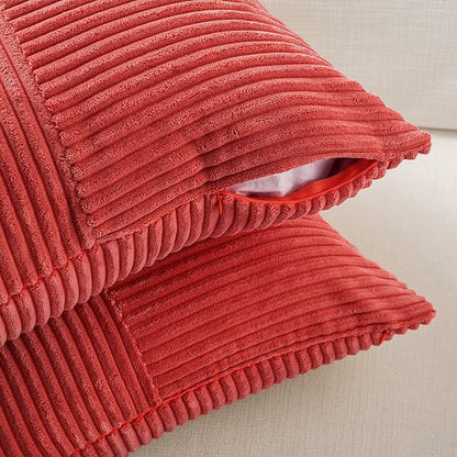 Fancy Homi 2 Packs Red Decorative Throw Pillow Covers 20x20 Inch - Image 4