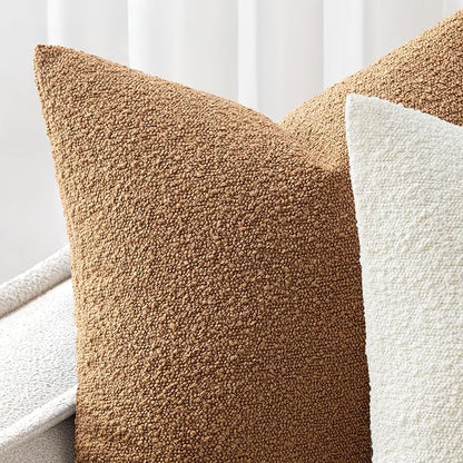 Woaboy Pack of 2 18x18 Inch Decorative Boucle Throw Pillow Covers Textured - Image 6