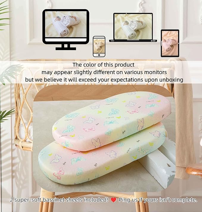 Jersey Butterfly Bassinet Sheets - Image 7