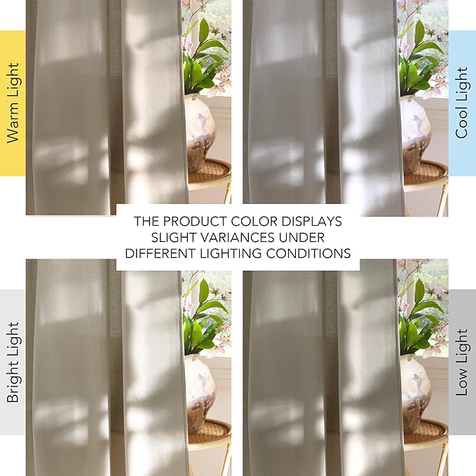 NICETOWN Cocoa Cream Linen Curtains - Image 7