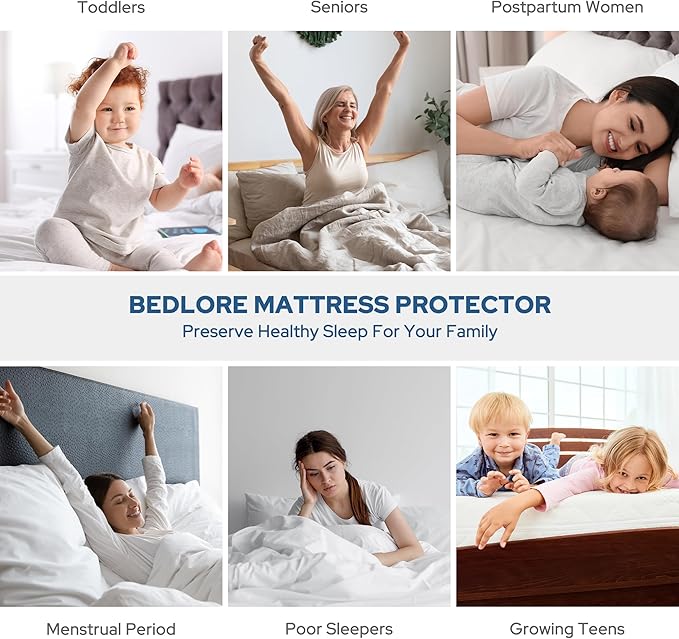 BEDLORE Waterproof Mattress Protector, Cal King Size Mattress Pad - Image 6