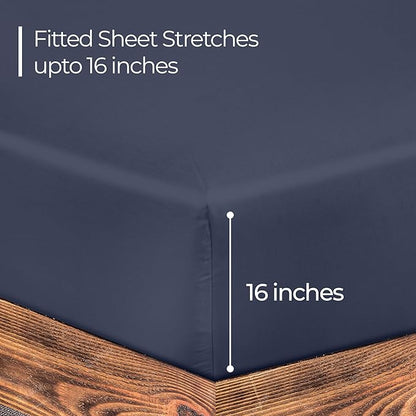 ROYALE LINENS 300 Thread Count 100% Long Staple Combed Cotton Fitted Sheet - Image 2