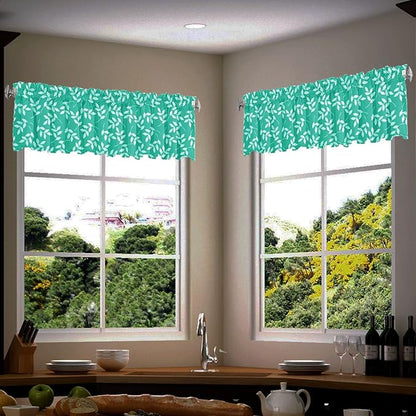 Valances for Windows Floral Leaves Pattern Kitchen Valances Living Room by HighQualityCurtains