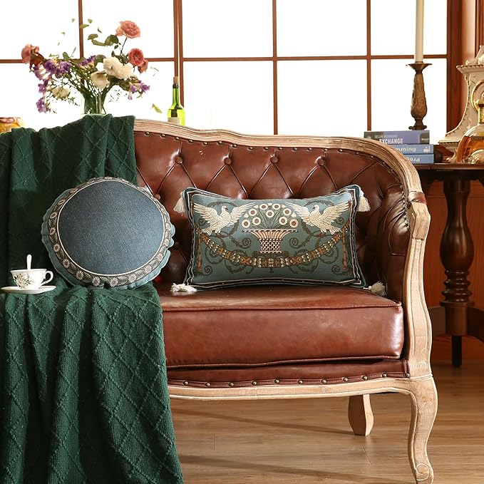 Green Throw Pillow Covers, French Farmhouse - Image 4