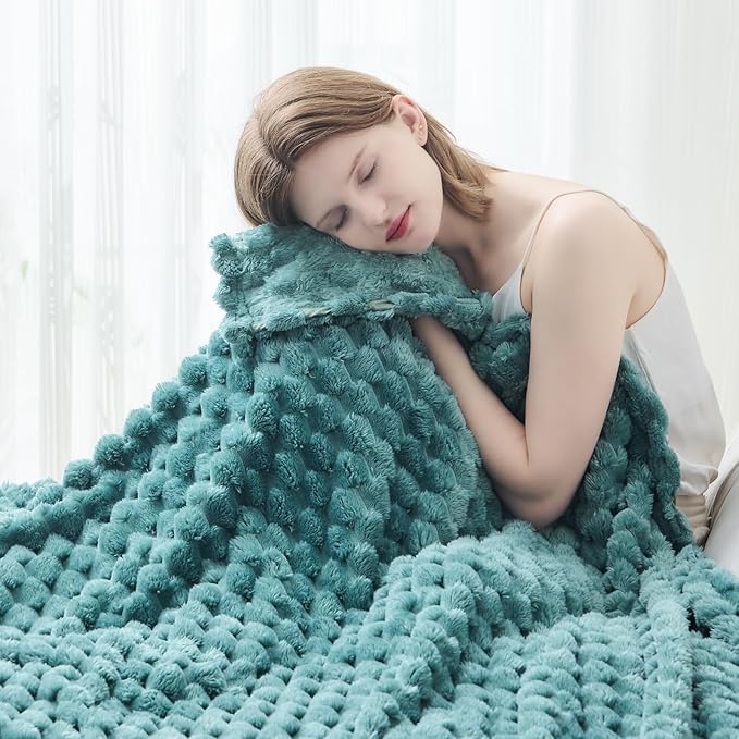 NEWCOSPLAY Super Soft Twin Blanket Light Teal Premium Silky Flannel Fleece 3D by NEWCOSPLAY