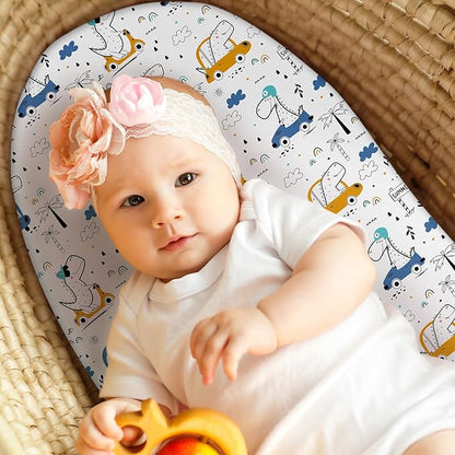 Baby Bassinet Sheets Girl Boy, Fitted Bassinet Sheet Set 3 Pack Bassinet - Image 2