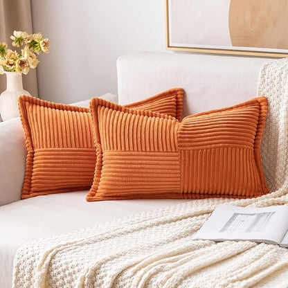 MIULEE Orange Decorative Lumbar Throw Pillow Covers by MIULEE