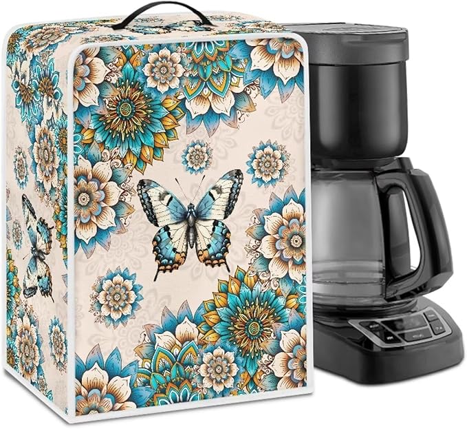 Mumeson Vintage Butterfly Flowers Coffee Maker Cover Blender Dust Pouch Kitchen by Mumeson