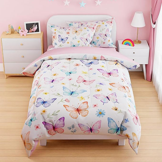 SANDJEST Butterfly Duvet Cover Sets Twin Size by SANDJEST