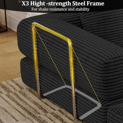 bshomgi convertible futon sofa bed, boneless couch for showing dimensions