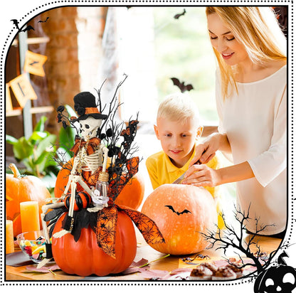 Daifunli Halloween Table Centerpieces Decorations, Skull Pumpkin