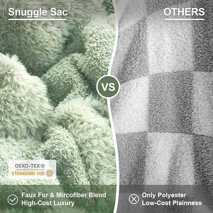 Snuggle Sac Faux Fur Checkered Blanket Twin Size - Image 2