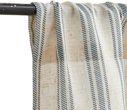 jinchan Striped Linen Kitchen Tier Curtain Farmhouse Cafe 30 Inch Small Window - Image 6