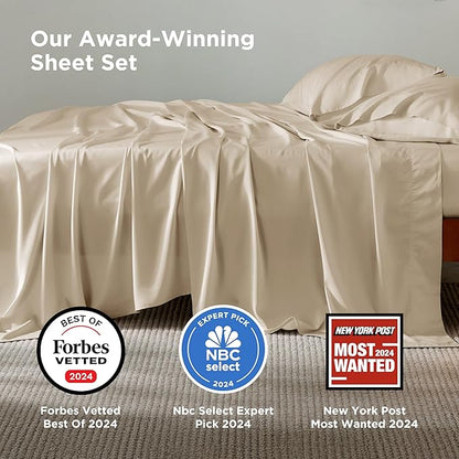 Bedsure Queen Sheet Set, Rayon Derived from Bamboo, Cooling Sheets, Deep Pocket - Image 2
