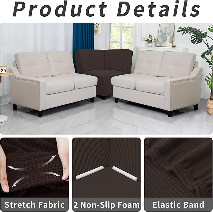 Easy-Going Stretch Sectional Corner Sofa Slipcover 1-Piece Couch Sofa Cover - Image 4