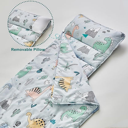 Toddler Nap Mat with Removable Pillow, Ultra Soft Slumber Bags - Image 6