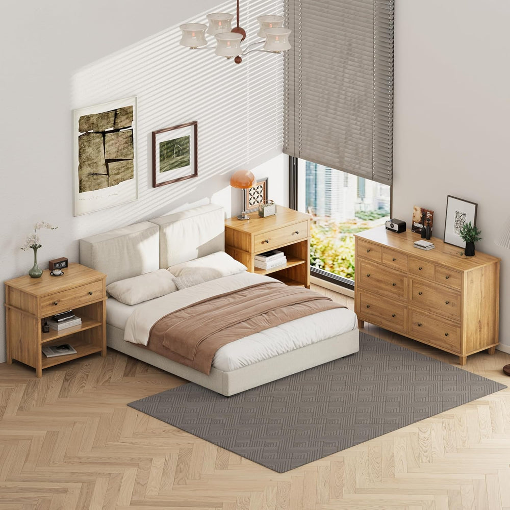 Dresser for Bedroom 8 Drawer Wood Dresser 56.3" Wide, Large Storage Ches...