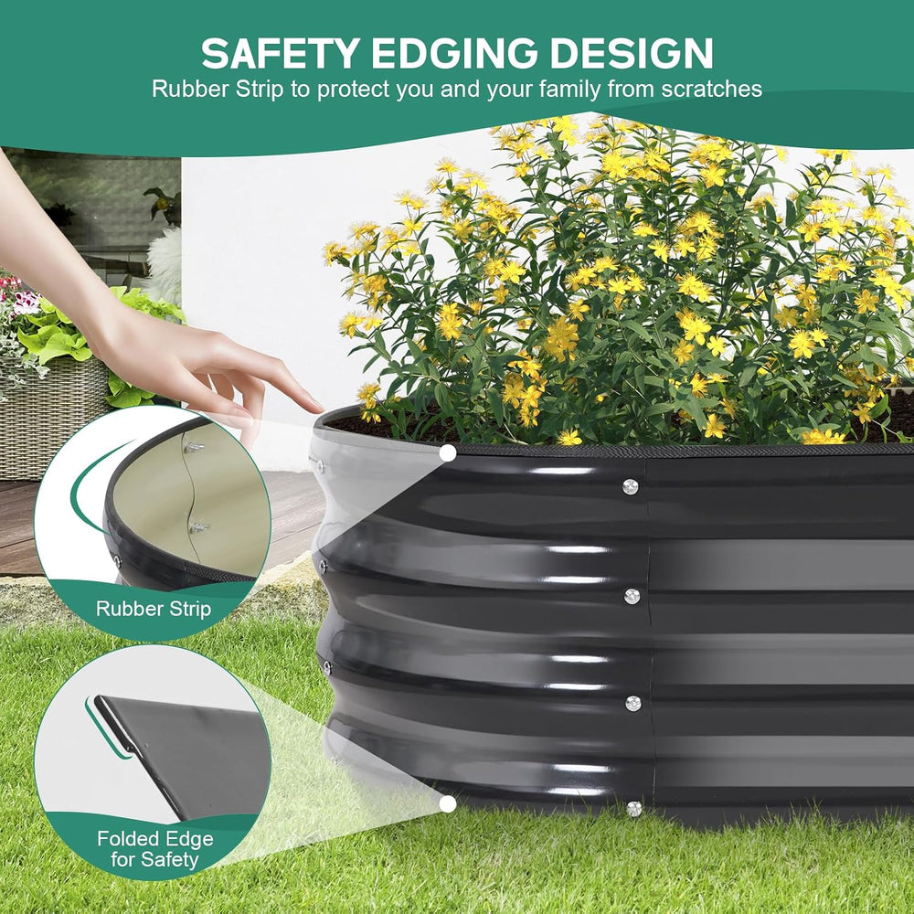 Galvanized Raised Garden Bed, 4x2x1ft, 2-Pack, Grey