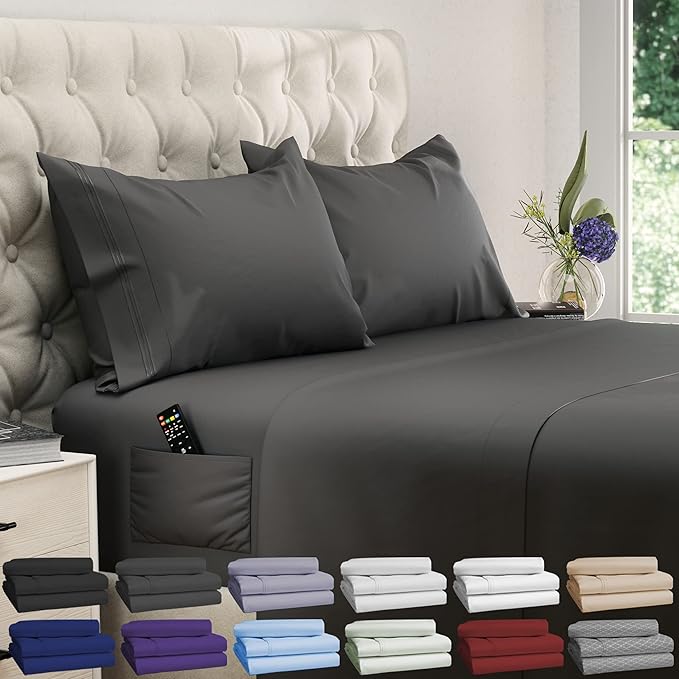DREAMCARE King Size Sheets Set – 4 pcs Super Soft & Lightweight Cooling Sheets by DREAMCARE