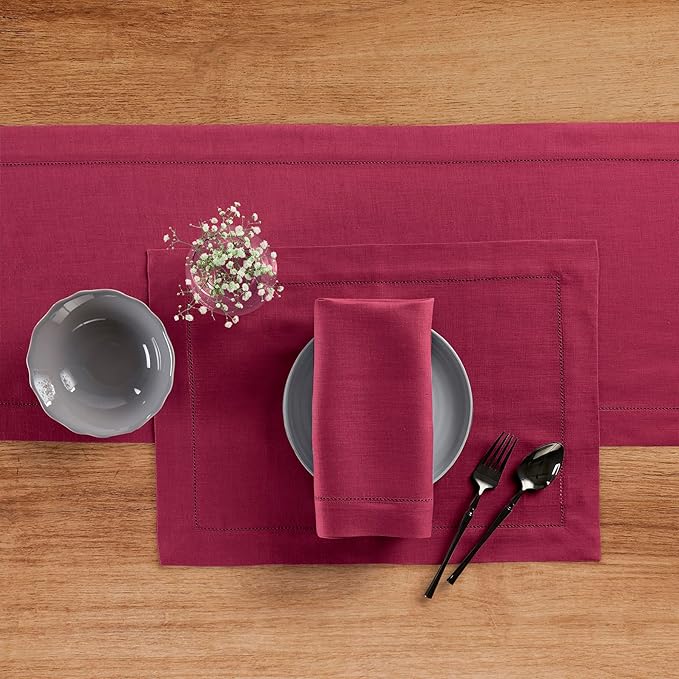 Solino Home Linen Beet Table Runner 120 Inches Long - Image 3